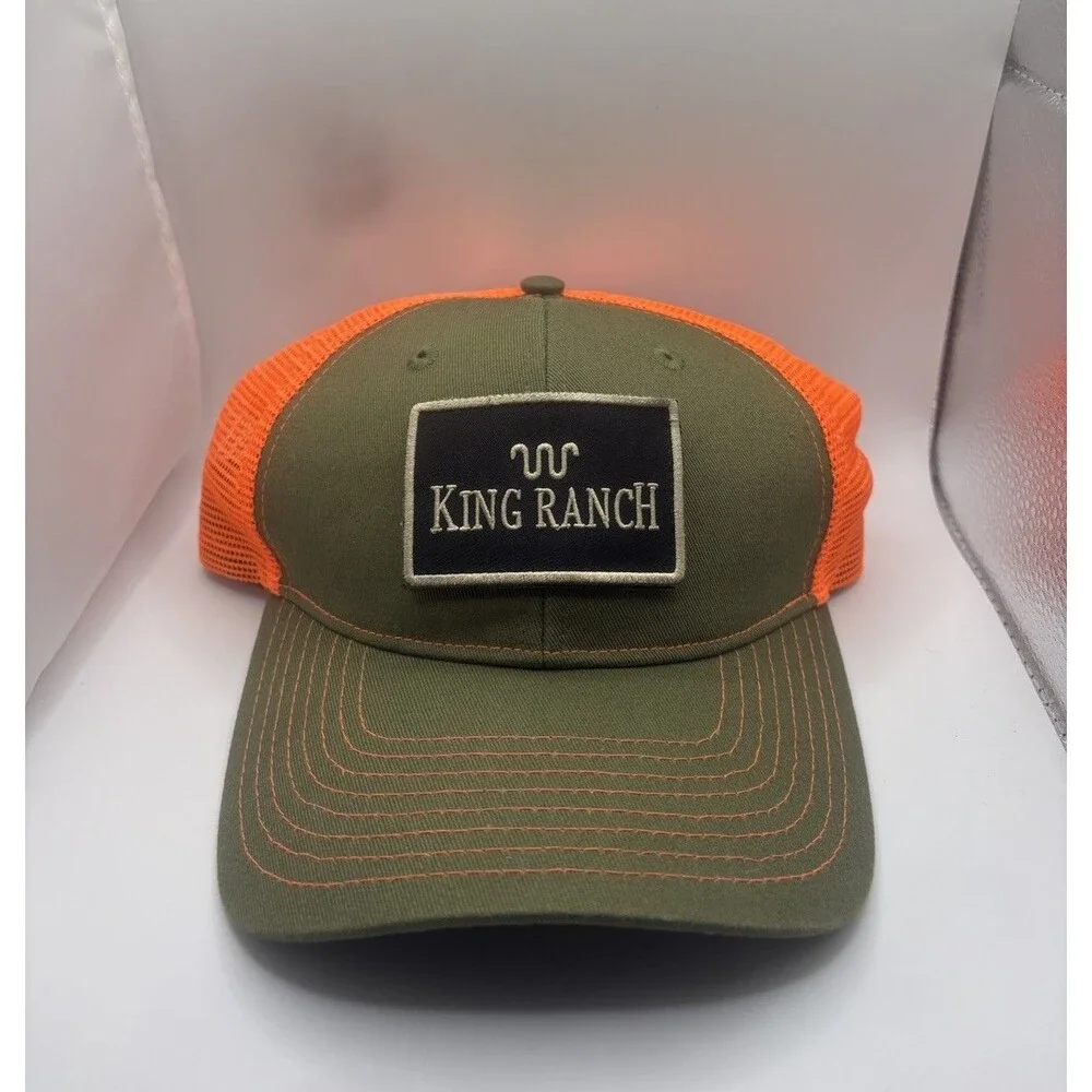 King Ranch Texas Trucker Green Snapback Cap Removeable Patch